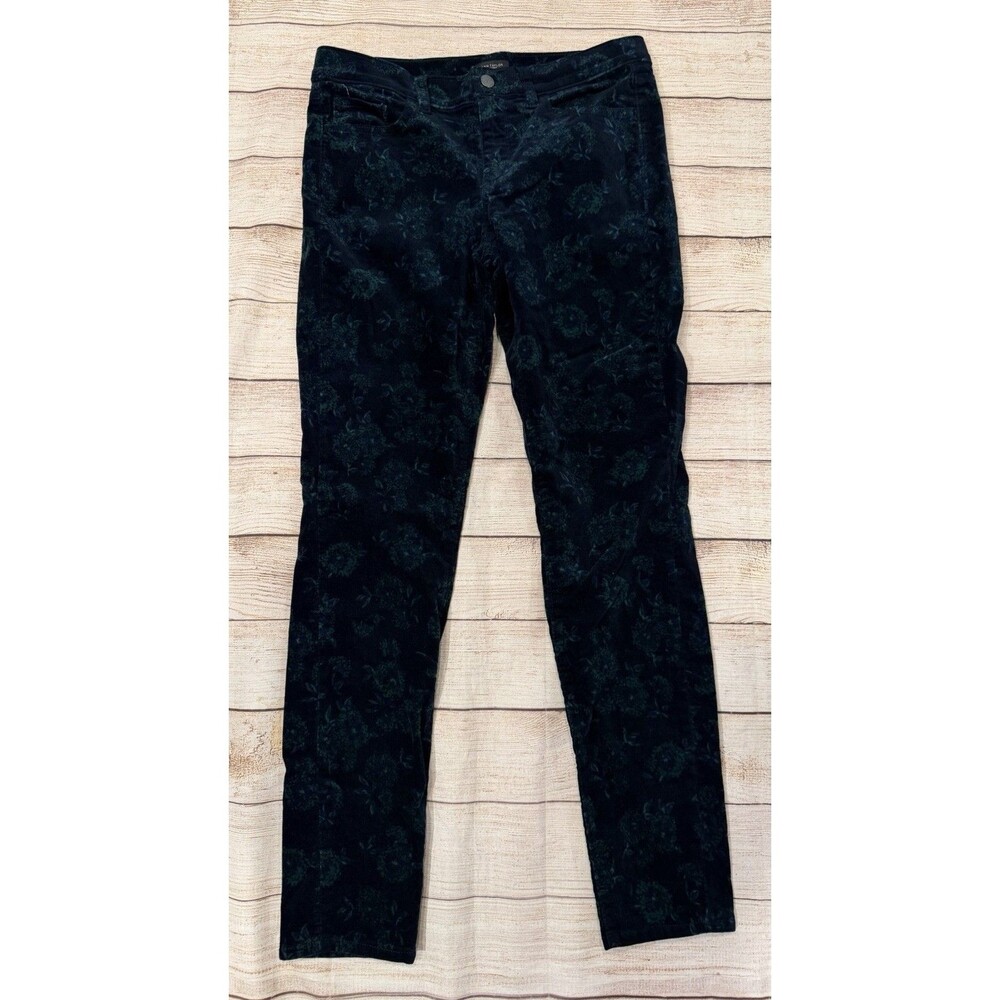 Ann Taylor Factory Women’s Pants Size 6 Modern Fit Multicolor Floral Velvet